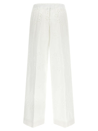 White Cotton Casual Pants