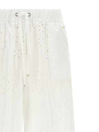 White Cotton Casual Pants