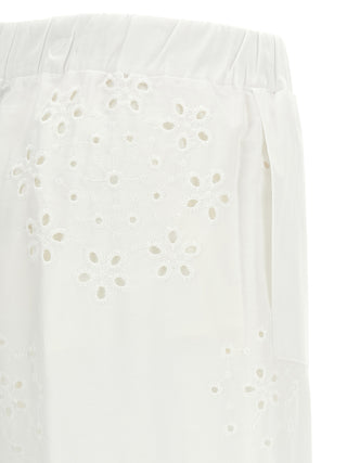 White Cotton Casual Pants