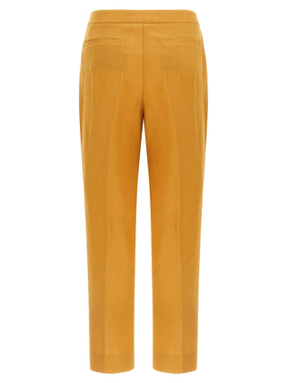 Orange Linen Casual Pants