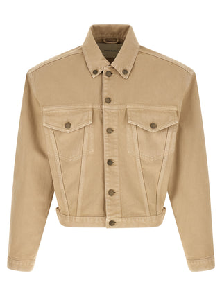 Beige Cotton Denim Jacket