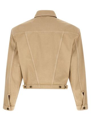 Beige Cotton Denim Jacket