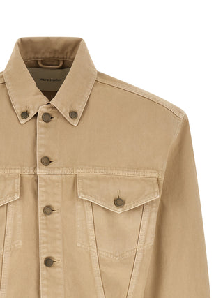 Beige Cotton Denim Jacket