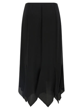 Black Silk Midi Skirt