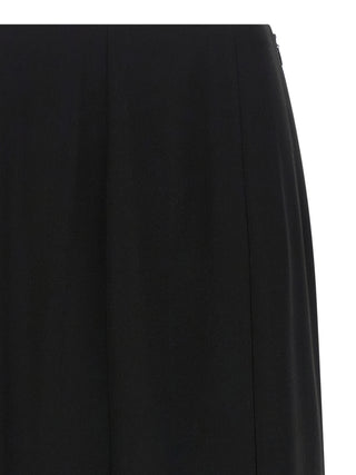 Black Silk Midi Skirt