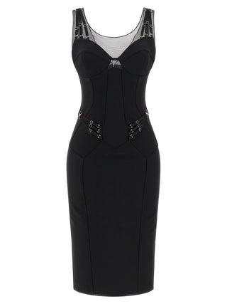 Black Polyamide Midi Dress