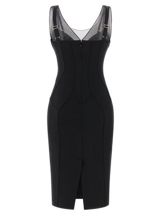 Black Polyamide Midi Dress