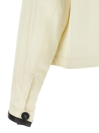 White Linen Full-Length Jacket