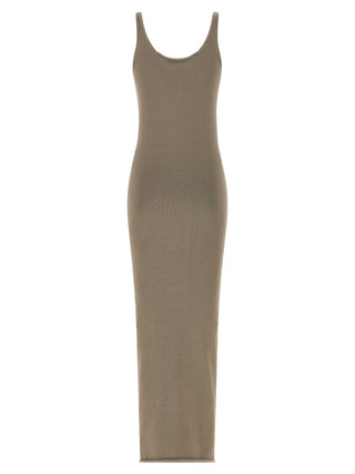 Beige Cotton Midi Dress