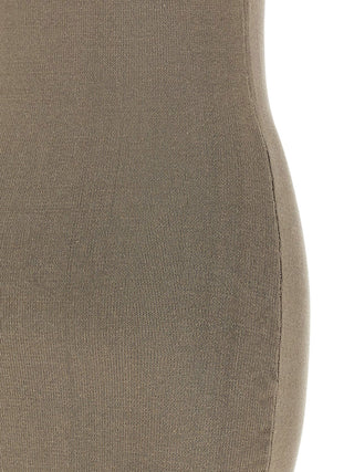 Beige Cotton Midi Dress