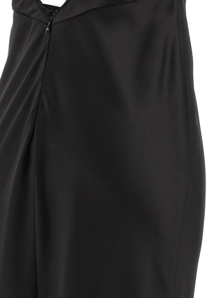 Black Polyester Long Dress