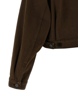 Brown Cotton Denim Jacket