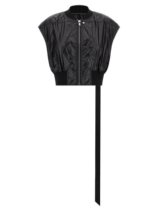 Black Nylon Sleeveless Jacket
