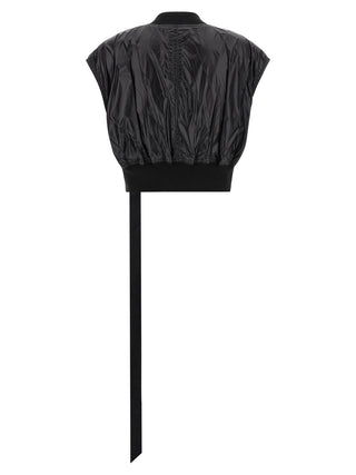 Black Nylon Sleeveless Jacket