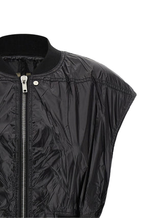 Black Nylon Sleeveless Jacket