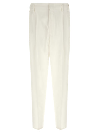 White Cotton Casual Pants