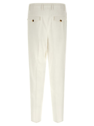 White Cotton Casual Pants