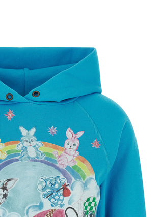 Sudadera con capucha de algodón azul