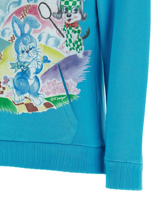 Sudadera con capucha de algodón azul