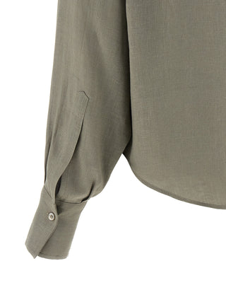 Blusa bicolor de lino