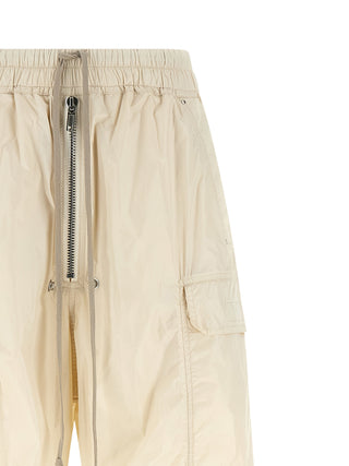 Beige Nylon Cargo Pants