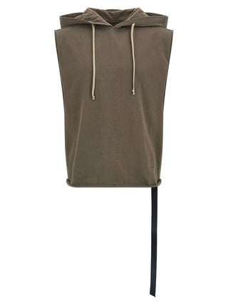 Brown Cotton Sleeveles Sweater