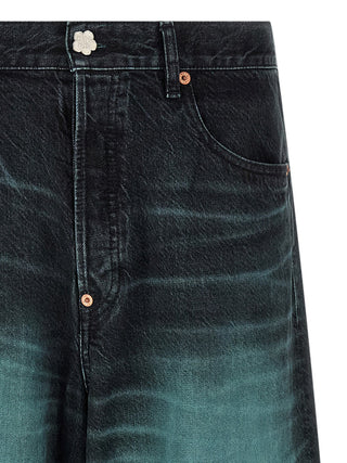 Jeans azules de algodón denim