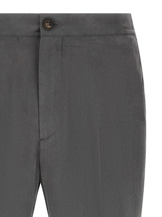 Gray Lyocell Casual Pants