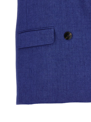 Blue Linen Sleeveless Jacket