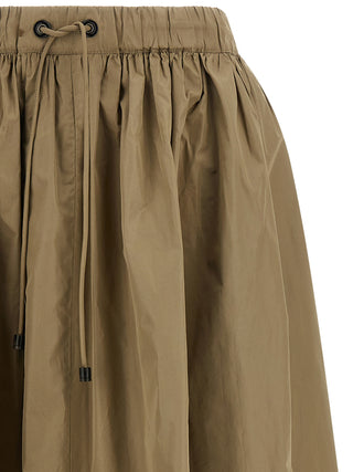 Bicolor Polyester Midi Skirt