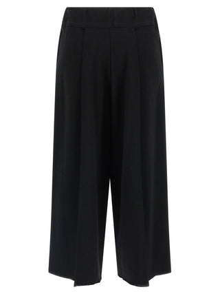 Black Cotton Casual Pants