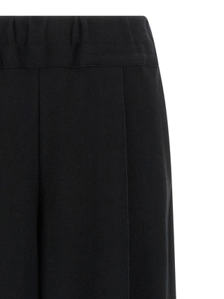 Black Cotton Casual Pants