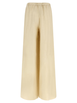 Beige Linen Casual Pants