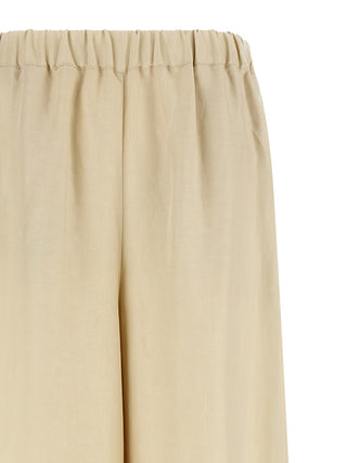 Beige Linen Casual Pants