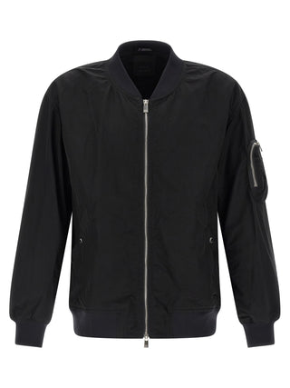 Black Nylon Bomber