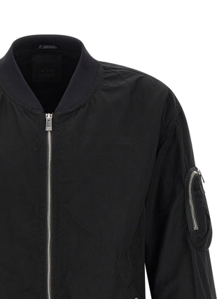 Black Nylon Bomber