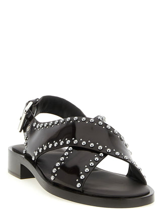 Brown Calfskin Flat Sandals