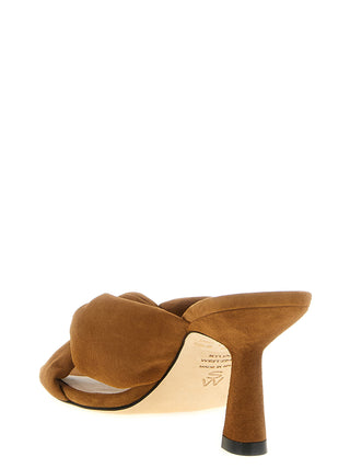 Brown Polyethylene Stiletto Heel Sandals
