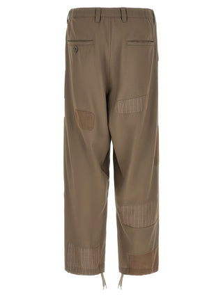 Beige Wool Casual Pants