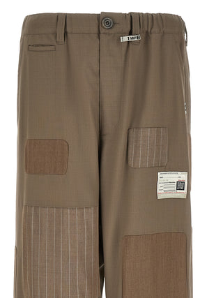 Beige Wool Casual Pants