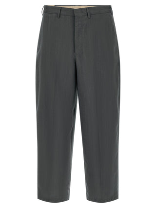 Gray Virgin Wool Dress Pants