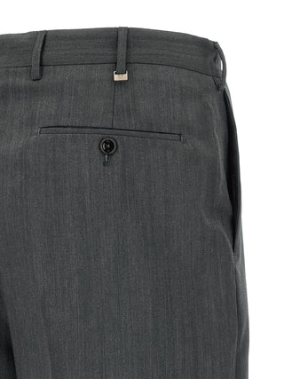 Gray Virgin Wool Dress Pants