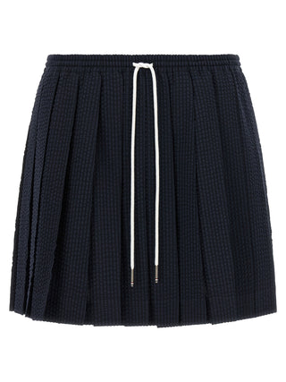 Blue Wool Long Skirt
