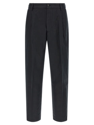 Black Cotton Casual Pants