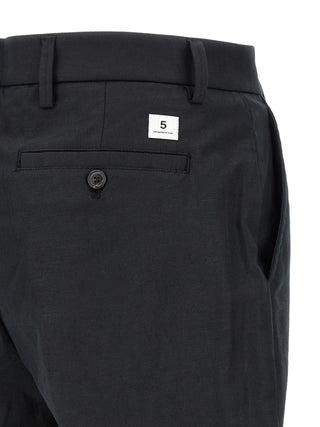 Black Cotton Casual Pants