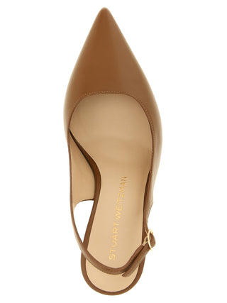 Brown Calfskin Mid Heel Pumps