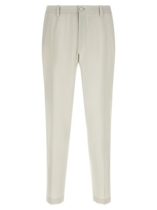 Pantalones de vestir beige de lana virgen