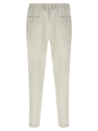 Pantalones de vestir beige de lana virgen
