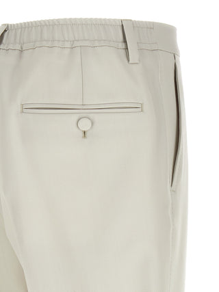 Pantalones de vestir beige de lana virgen