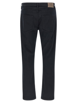 Blue Polyester Straight-Leg Jeans